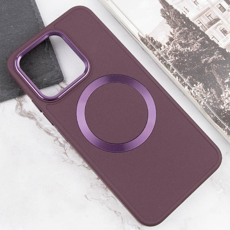 TPU чехол Bonbon Metal Style with Magnetic safe для Xiaomi Redmi Note 13 Pro 4G / Poco M6 Pro 4G /Note 14S (Бордовый / Plum) в магазине vchehle.ua