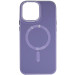 Шкіряний чохол Bonbon Leather Metal Style with Magnetic Safe на Apple iPhone 15 (6.1") (Сірий / Lavender)