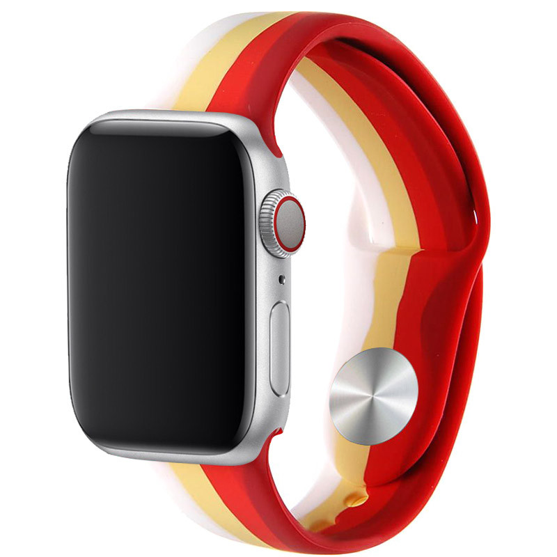 

Силиконовый ремешок Rainbow для Apple watch 38mm / 40mm (Красный / Белый) 1172167