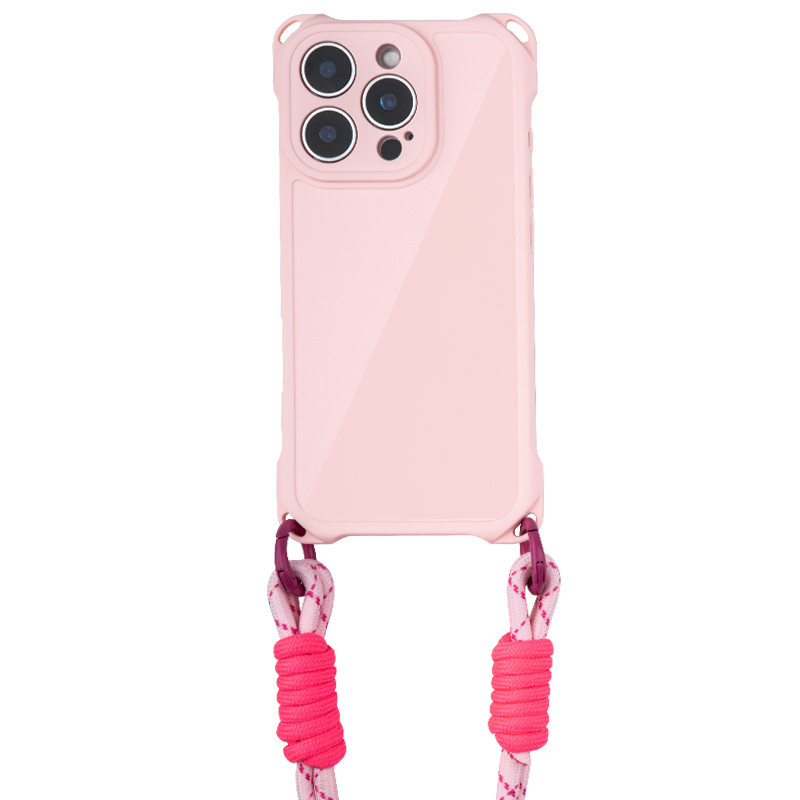 Фото Чохол TPU CrossBody with straps на Apple iPhone 16 Pro Max (6.9") (Pink) на vchehle.ua