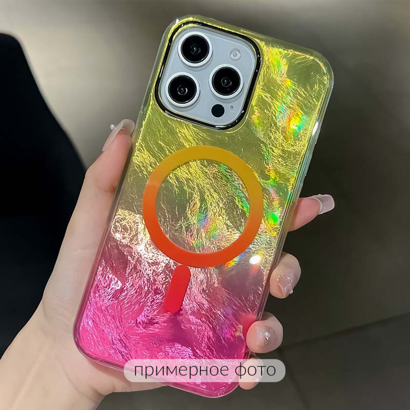 Фото Чехол TPU Shiny Mountain (MagFit) для Apple iPhone 17 Air (6.6") (Yellow / Pink) на vchehle.ua