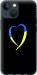Чехол Жёлто-голубое сердце для iPhone 13 Mini