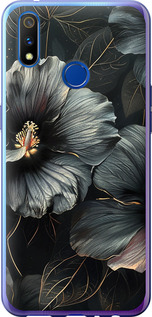 Чехол Черные цветы для Realme 3 Pro
