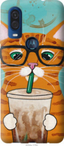 Чехол Зеленоглазый кот в очках для Motorola One Vision