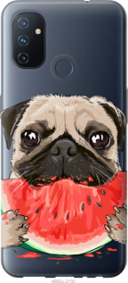 Чехол Мопс и арбуз для OnePlus Nord N100