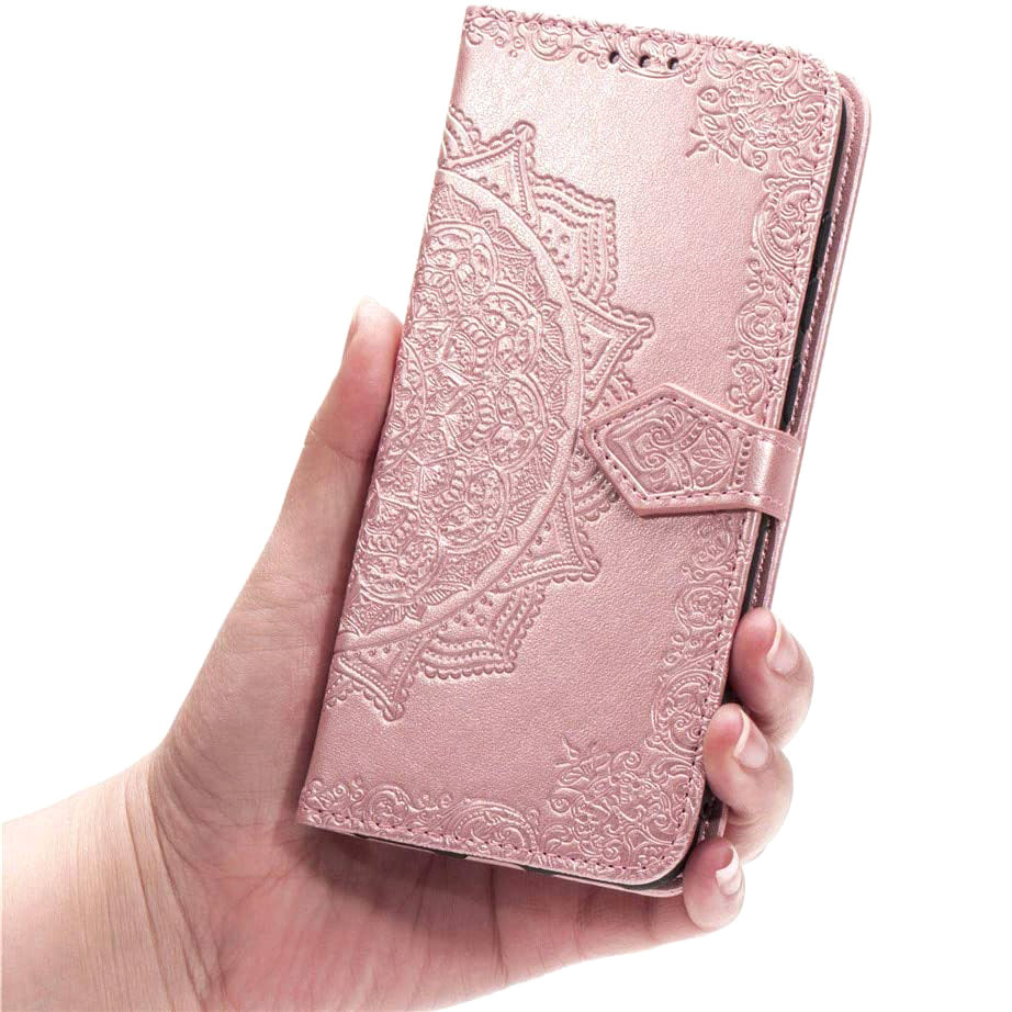 Шкіряний чохол (книжка) Art Case з візитницею на Samsung A750 Galaxy A7 (2018) (Рожевий) в магазині vchehle.ua