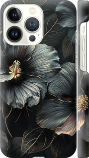 Чохол Чорні квіти на iPhone 13 Pro