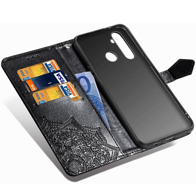 Кожаный чехол-книжка Art Case с визитницей для Realme 5 / 6i (Черный) в магазине vchehle.ua