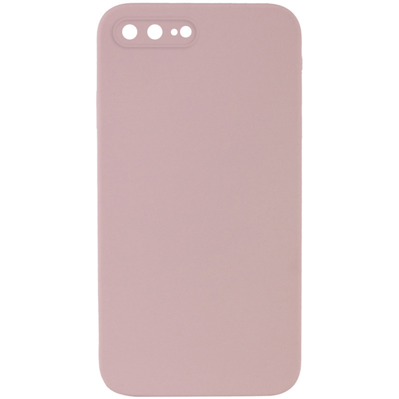 Silicone Case Square Full Camera Protective (AA) NOLOGO для Apple iPhone 7 plus / 8 plus (5.5") (Розовый / Pink Sand)