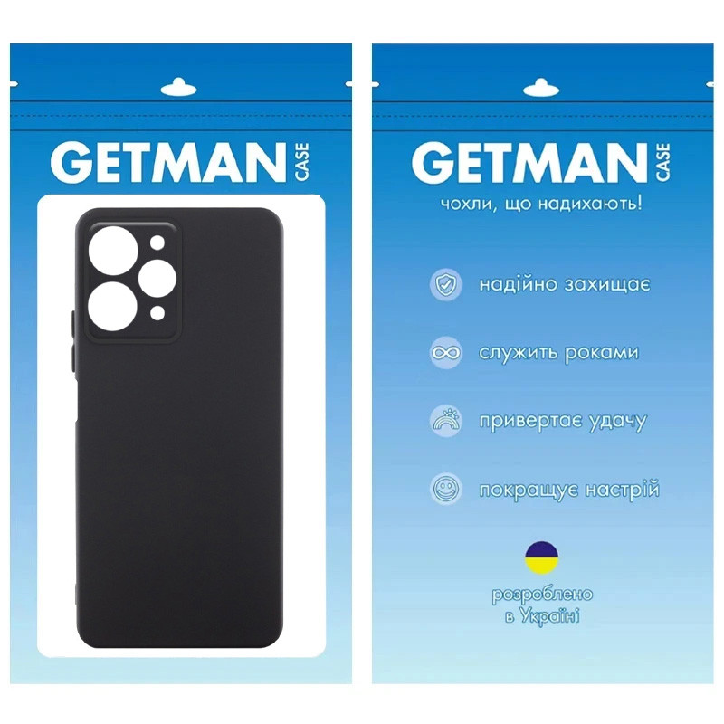 Фото Чохол TPU GETMAN Liquid Silk Full Camera на Xiaomi Redmi 12 (Чорний / Black) в маназині vchehle.ua