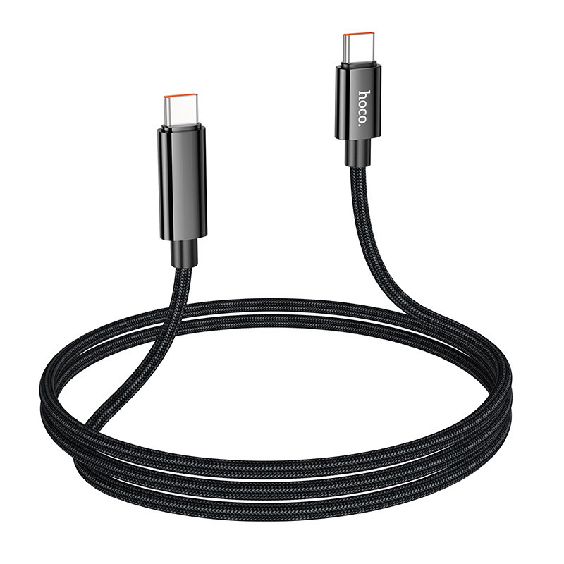 Дата кабель Hoco U125 Benefit 100W Type-C to Type-C with display (1.2m) (Black) в магазині vchehle.ua