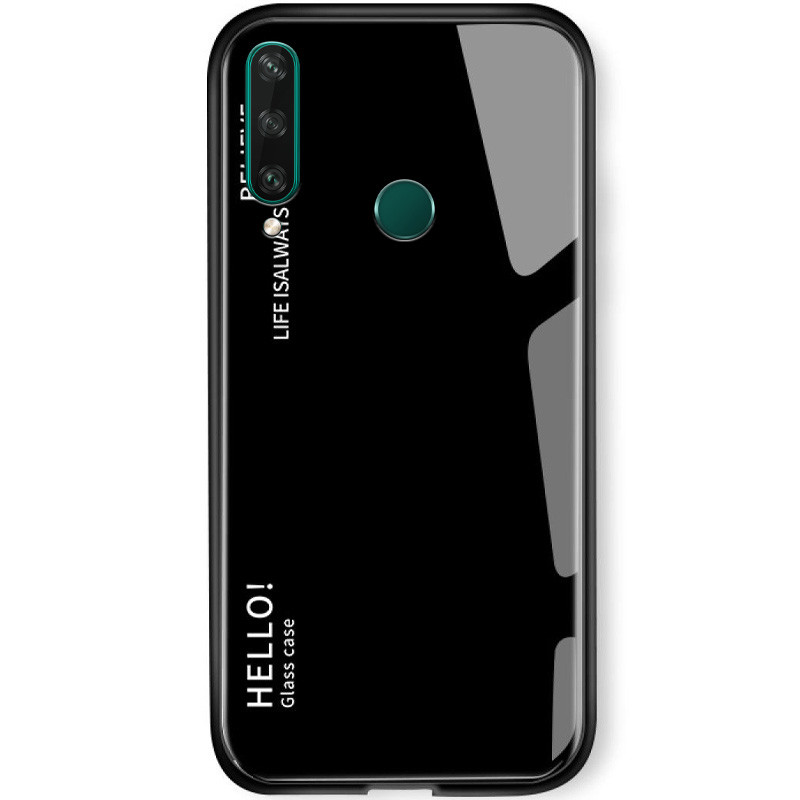 TPU+Glass чохол Gradient HELLO на Huawei Y6p (Чорний)