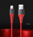 Купить Кабель ROCK Hi-Tensile USB to Type-C (3A Charge & Sync round Cable) 250mm (Красный / Red) на vchehle.ua