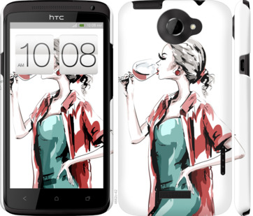 

Чохол Дівчина з келихом на HTC One X+ 841433