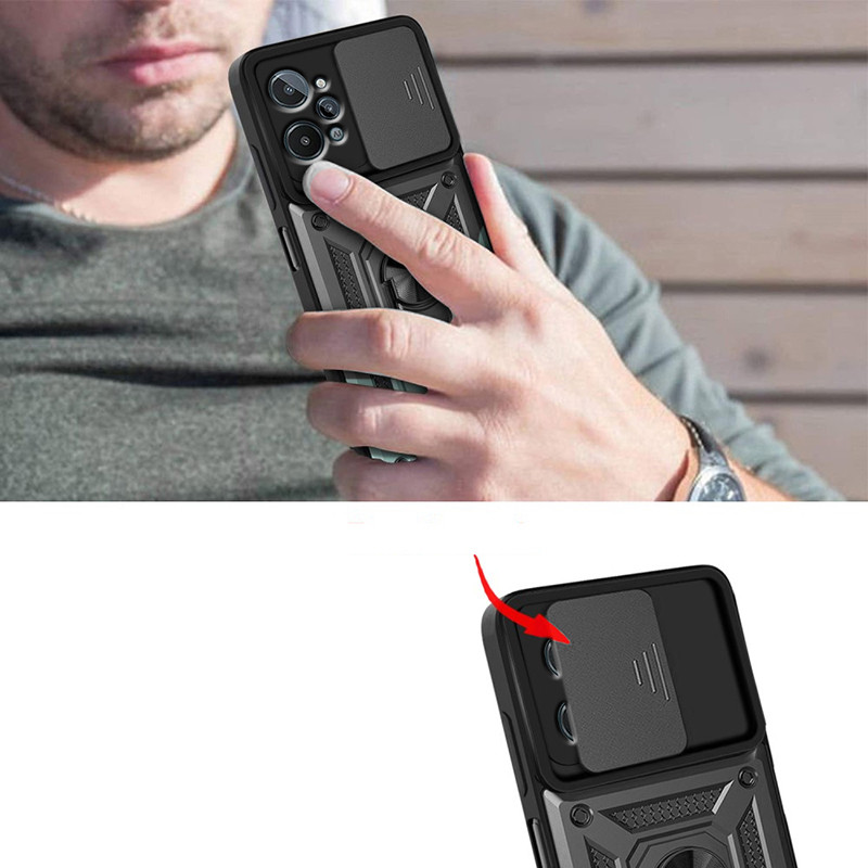 Фото Ударопрочный чехол Camshield Serge Ring для Realme C31 (Черный) в магазине vchehle.ua