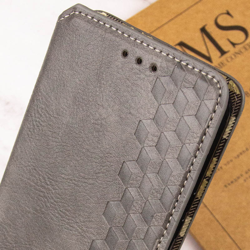 Купити Шкіряний чохол-книжка GETMAN Cubic (PU) на Xiaomi Redmi Note 14 Pro 5G / 14 Pro+ (Сірий) на vchehle.ua