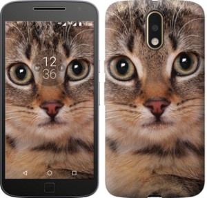 Чехол Полосатый котик для Motorola Moto G4