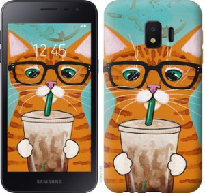 Чохол Зеленоокий кіт в окулярах на Samsung Galaxy J2 Core