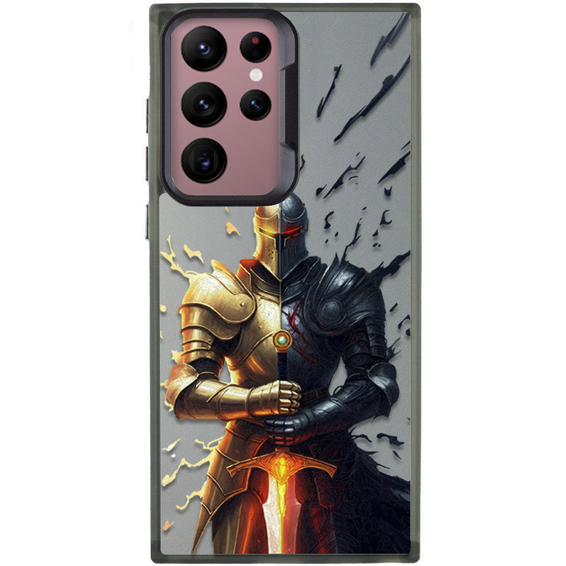 TPU+PC чехол TakiTaki Fantasy magic glow для Samsung Galaxy S22 Ultra (Knight - Black)