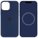 Уценка Чехол Silicone case (AAA) full with Magsafe and Animation для Apple iPhone 12 Pro Max (6.7") (Дефект упаковки / Синій / Navy blue)