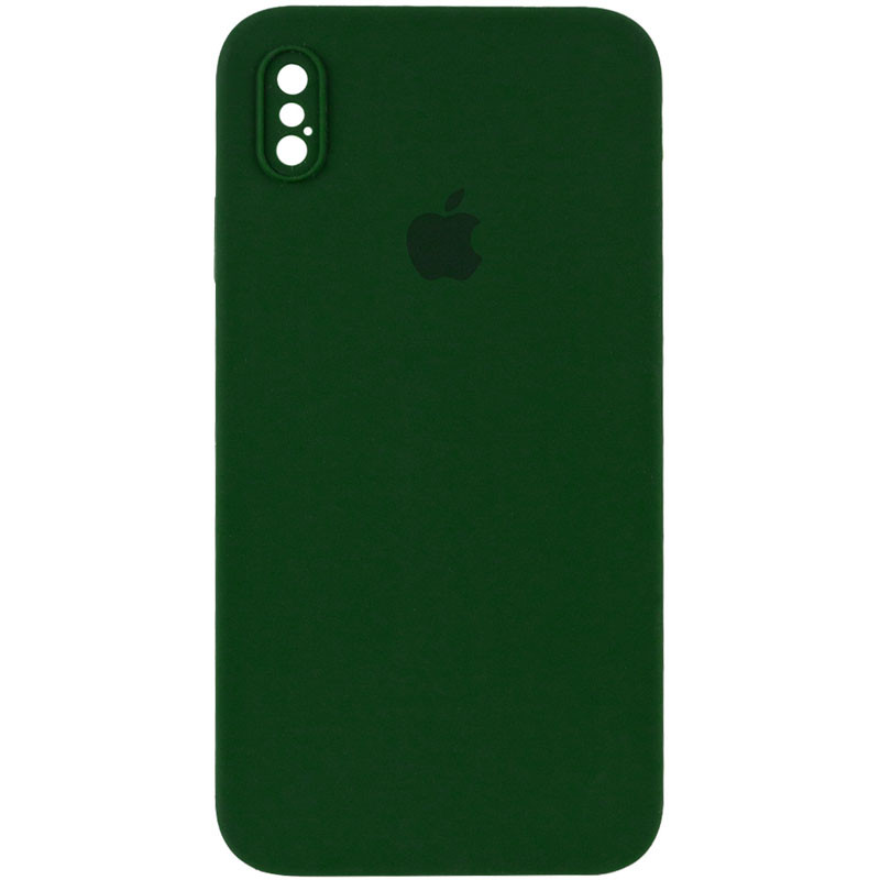 Чохол Silicone Case Square Full Camera Protective (AA) на Apple iPhone XS Max (6.5") (Зелений / Army green)