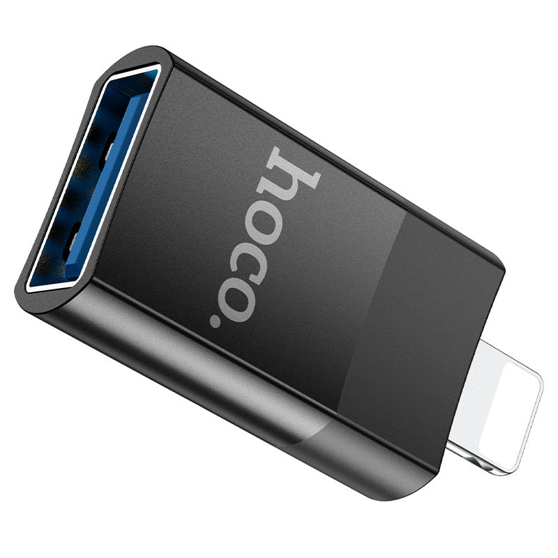 Фото Перехідник Hoco UA17 Lightning Male to USB Female USB2.0 (Чорний) на vchehle.ua