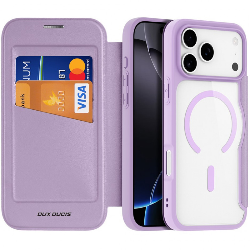 Чехол-книжка Dux Ducis Skin X Pro with Magnetic safe для Apple iPhone 17 Pro Max (6.9") (Purple)