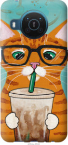 Чехол Зеленоглазый кот в очках для Nokia X10