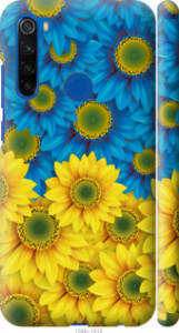 Чехол Жёлто-голубые цветы для Xiaomi Redmi Note 8T