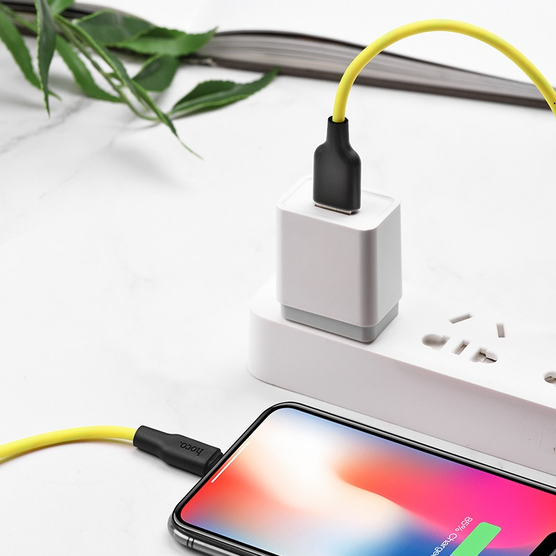 Фото Дата кабель Hoco X21 Plus Silicone MicroUSB Cable (1m) (Black / Yellow) в магазине vchehle.ua