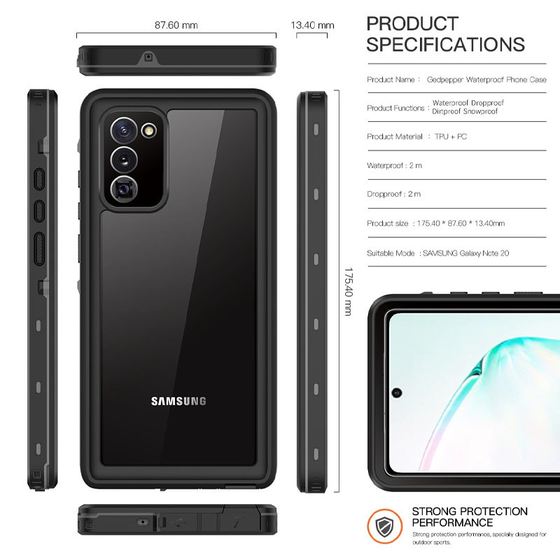 Фото Водонепроницаемый чехол Shellbox для Samsung Galaxy Note 20 (Черный) в магазине vchehle.ua