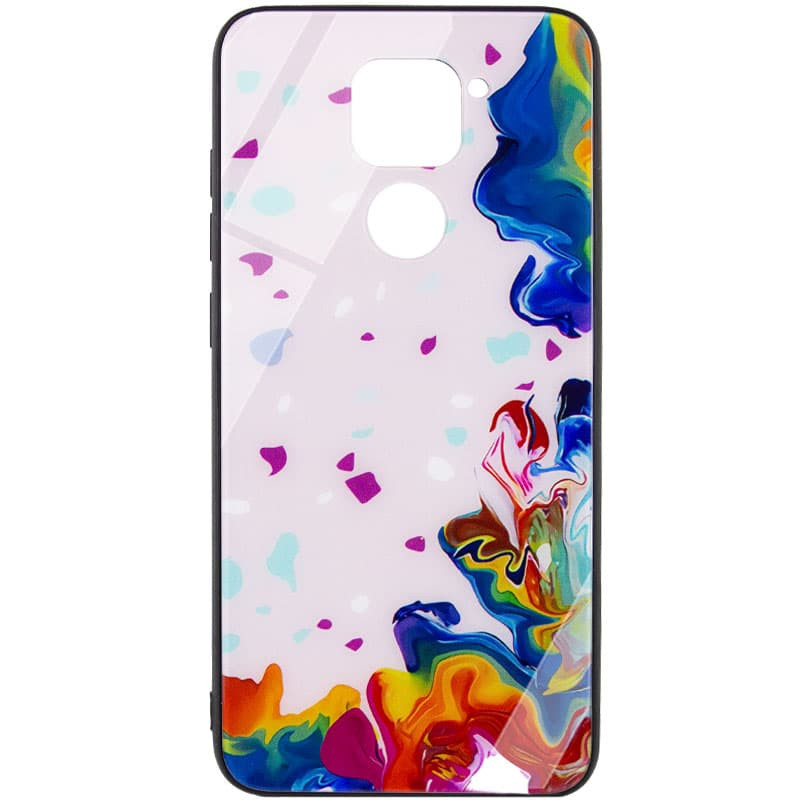 TPU+Glass чохол Diversity на Xiaomi Redmi Note 9 / Redmi 10X (Stains multicolored)