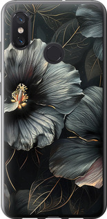 Чохол Чорні квіти на Xiaomi Mi8