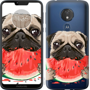 

Чехол Мопс и арбуз для Motorola Moto G7 Power 843912
