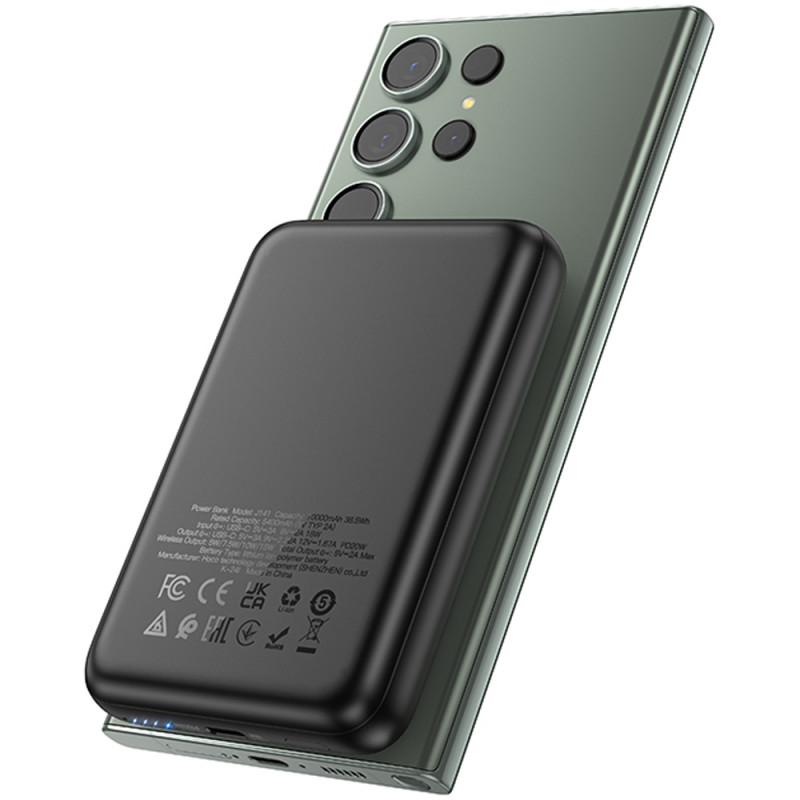 Фото Портативное ЗУ Power Bank Hoco J141 Grace PD20W с БЗУ 10000 mAh (Black) на vchehle.ua