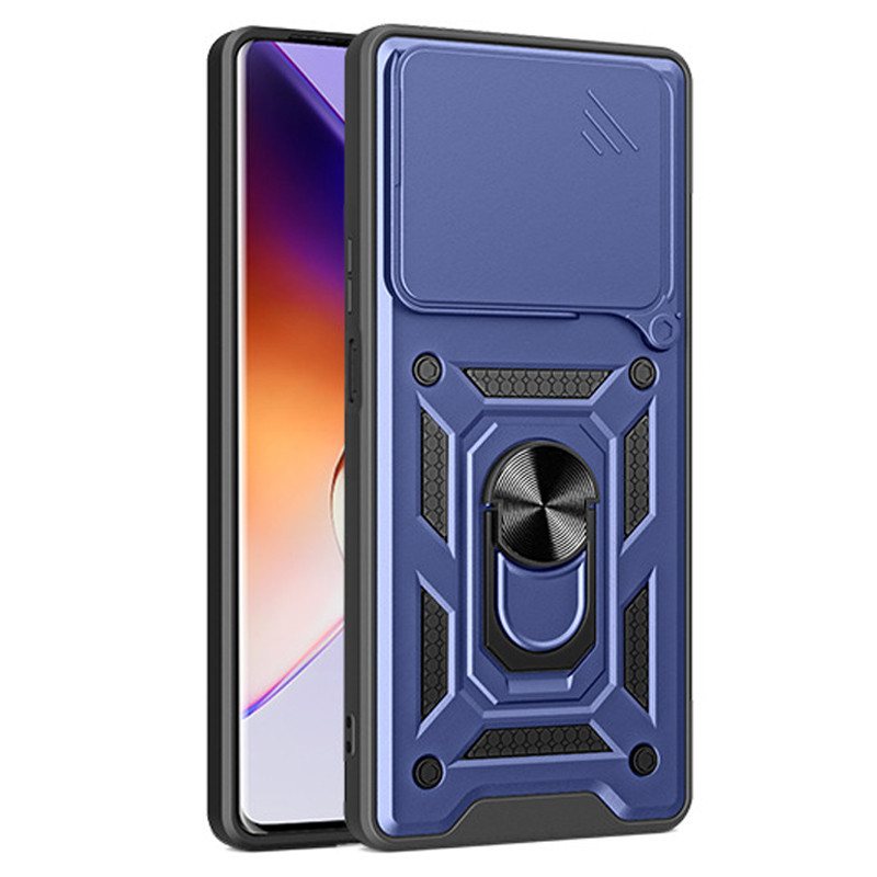 Фото Ударостійкий чохол Camshield Serge Ring на Xiaomi Poco M7 Pro 5G (Синій) на vchehle.ua