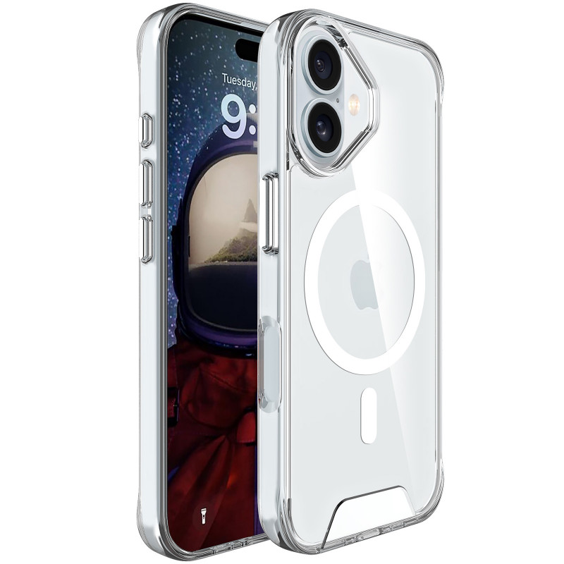 Чехол TPU Space Case with Magnetic Safe для Apple iPhone 17 (6.3") (Прозрачный)