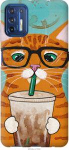 Чехол Зеленоглазый кот в очках для Motorola G9 Plus