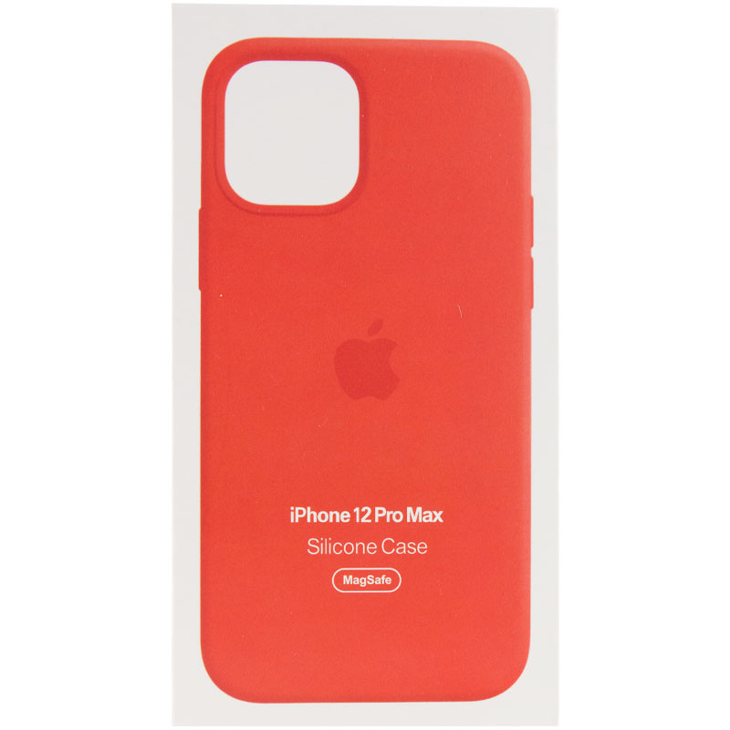 Купити Уценка Чехол Silicone case (AAA) full with Magsafe and Animation для Apple iPhone 12 Pro Max (6.7") (Дефект упаковки / Помаранчевий / Electric Orange) на vchehle.ua