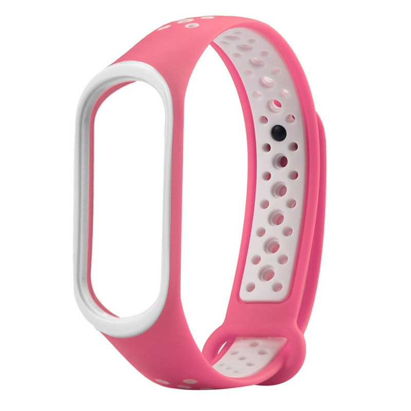 Ремінець Sport для Xiaomi Mi Band 3/4 (Рожевий / Білий)