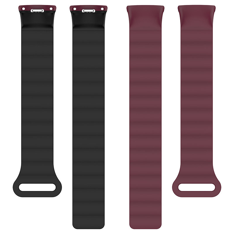 Ремешок Dual-color Magnetic для Xiaomi Mi Band 9/8 (Plum / Black) в магазине vchehle.ua