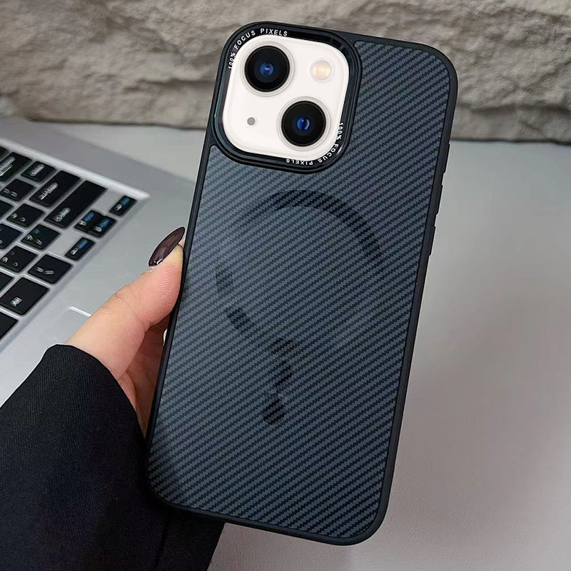 Фото Чехол TPU+PC Carbon Mirage with Magnetic safe для Apple iPhone 13 / 14 (6.1") (Black) на vchehle.ua