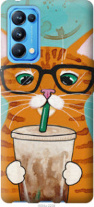 Чехол Зеленоглазый кот в очках для Oppo Reno5 Pro