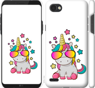 

Чехол Единорог в очках для LG Q6a 911689