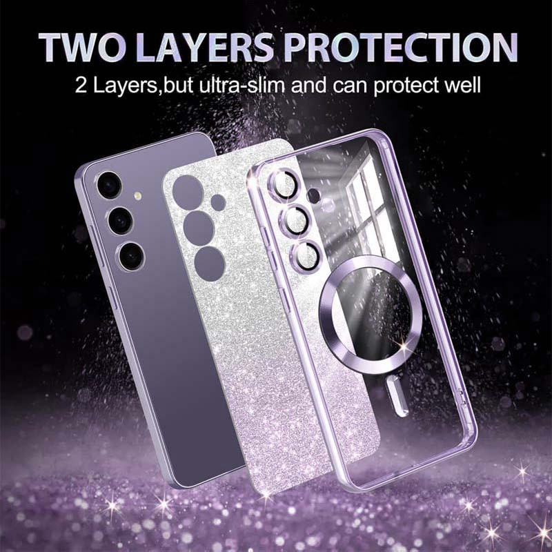 Фото TPU чохол Delight case with Magnetic Safe з захисними лінзами на камеру на Samsung Galaxy S23 FE (Фіолетовий / Purple) на vchehle.ua