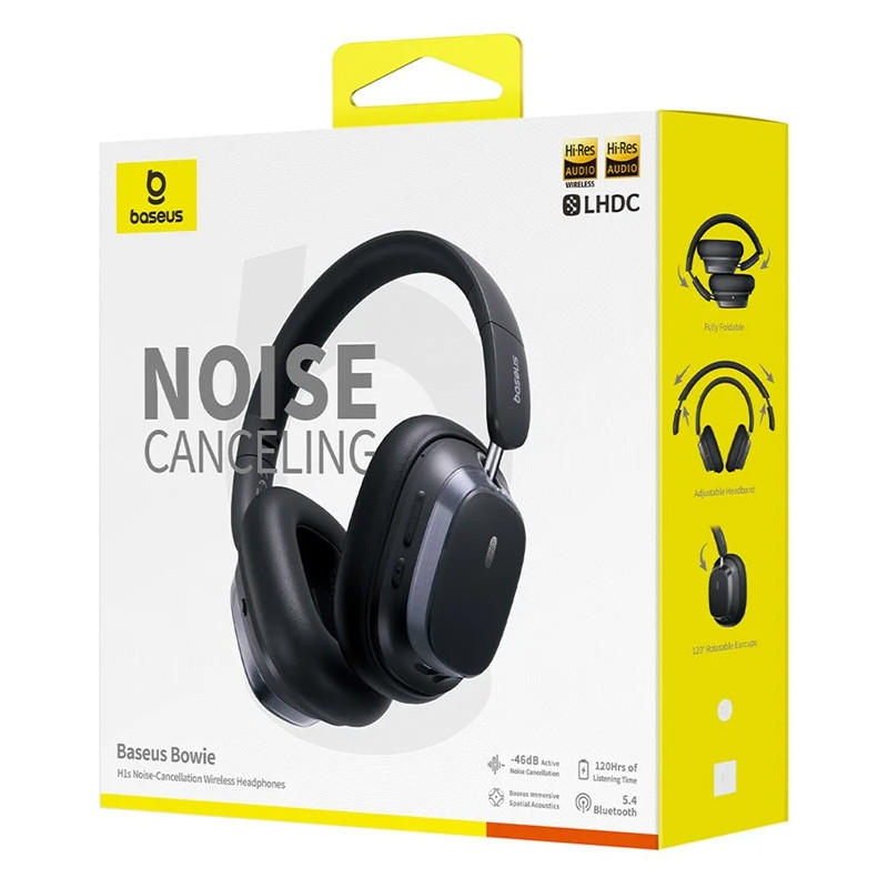 Накладные беспроводные наушники Baseus Bowie H1s Noise-Cancellation (A00075301) (Cluster Black) в магазине vchehle.ua