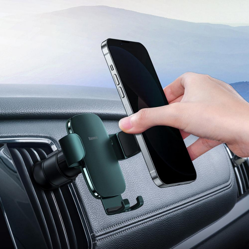 Замовити Автодержатель Baseus Metal Age 2 Gravity Car Mount (Air Outlet Version) (SUJS00001) (Green) на vchehle.ua