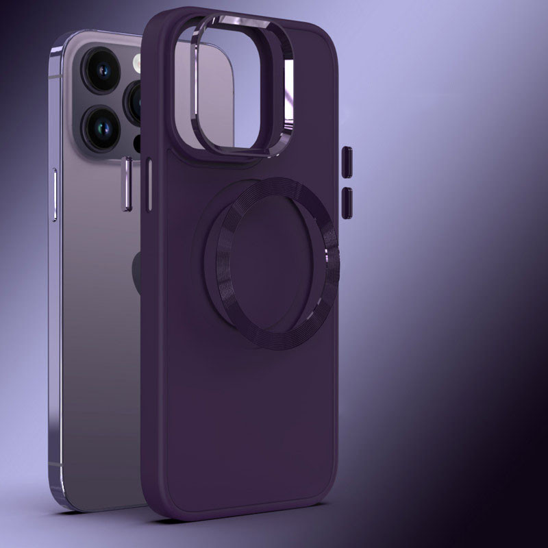 Фото TPU чехол Bonbon Metal Style with Magnetic safe для Apple iPhone 16 Pro (6.3") (Фиолетовый / Dark Purple) на vchehle.ua