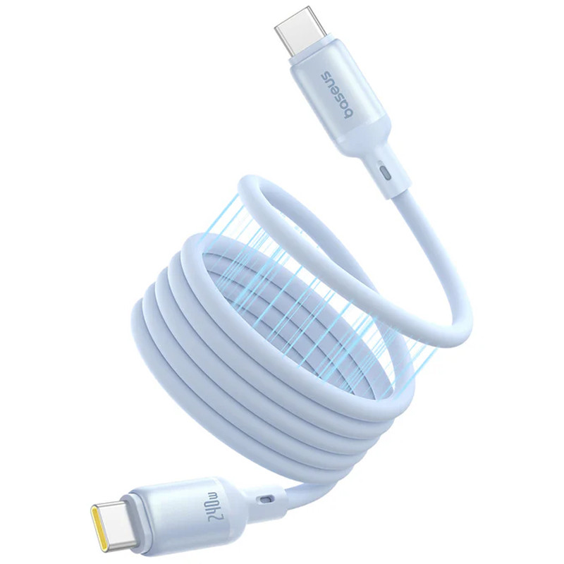 Фото Дата кабель Baseus PicoGo Magnetic Liquid Silicone Type-C to Type-C 240W (1m) (P10376800) (Galaxy Blue) на vchehle.ua