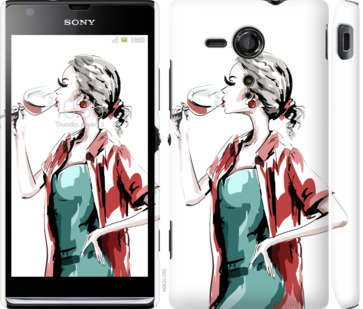 

Чехол Девушка с бокалом для Sony Xperia SP M35H 841594